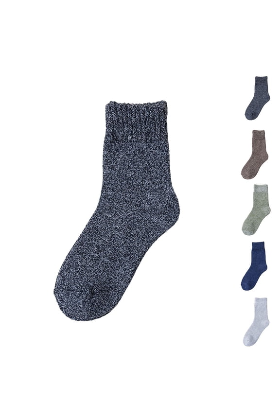 Men's and Women's 1PC Knit Crew Socks Comfort Thick Ribbed Cuff Mid Calf Socks for Cold Weather Casual Wear