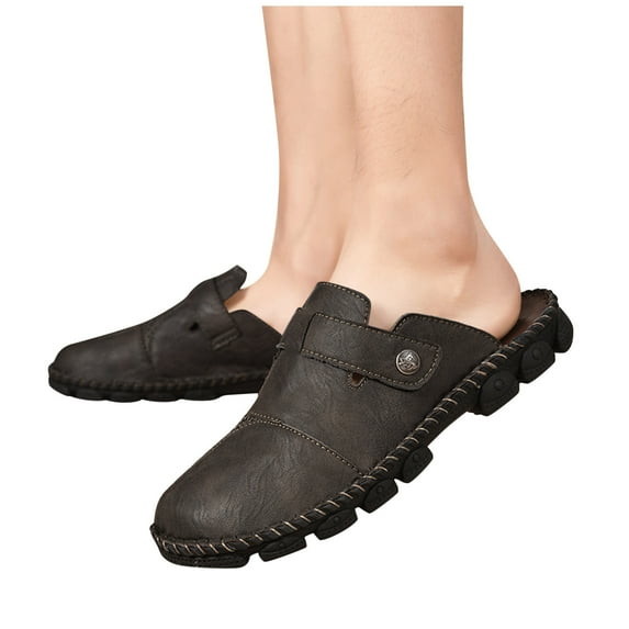 Purcolt Mens Arch Support Clogs Shoes Soft Closed Toe Slip On Sandals Comfort Summer Non-Slip Slippers for Walking Traveling Vaction