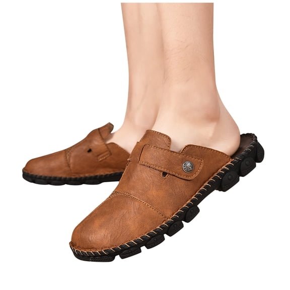 Purcolt Mens Arch Support Clogs Shoes Soft Closed Toe Slip On Sandals Comfort Summer Non-Slip Slippers for Walking Traveling Vaction