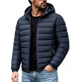 thumbnail image 1 of Purcolt Mens Big and Tall Hooded Puffer Jackets Trendy Casual Quilted Long Sleeve Full Zip Up Winter Thermal Outerwear Comfort Loose Fit Coats with Pockets, 1 of 9