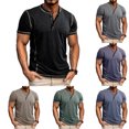 thumbnail image 1 of Purcolt Mens Cotton Short Sleeve Shirts Casual Buttons Athletic Shirts Summer Lightweight T-Shirts Basic Tee Tops, 1 of 9