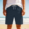 thumbnail image 1 of Purcolt Mens Cotton Shorts Casual Elastic Waist Drawstring Summer Outdoor Hiking Beach Shorts with Pockets, 1 of 5