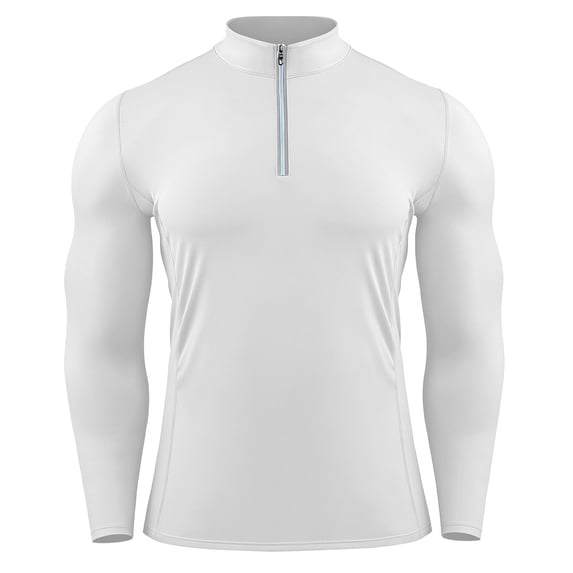 Purcolt Mens Quarter Zip Muscle Shirt Long Sleeve Slim Fit Workout Tops Moisture Wicking Gym Running Athletic Undershirts