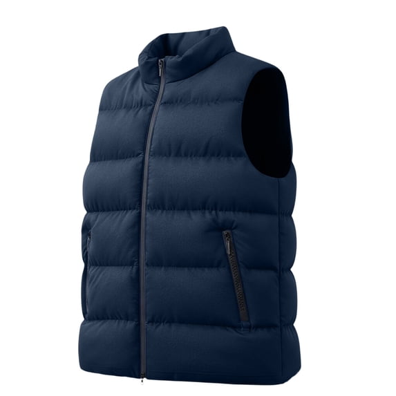 Purcolt Mens Quilted Padded Puffer Vests Lightweight Stand Neck Full Zipper Layering Outerwear Casual Loose Fit Wind‑Resistant Warm Gilet for Outdoor Fishing Walking Travel