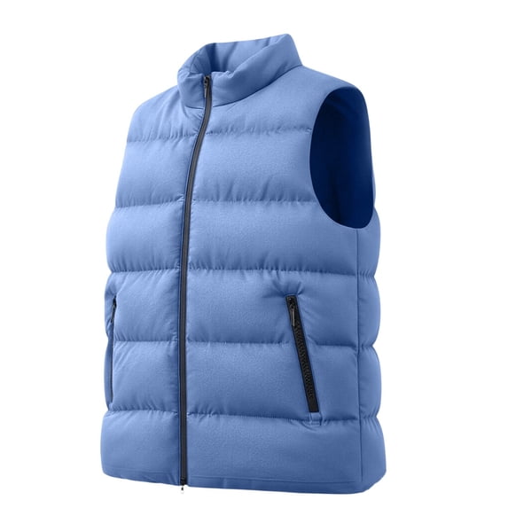 Purcolt Mens Quilted Padded Puffer Vests Lightweight Stand Neck Full Zipper Layering Outerwear Casual Loose Fit Wind‑Resistant Warm Gilet for Outdoor Fishing Walking Travel