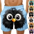 thumbnail image 1 of Purcolt Mens Swim Trunks Y2K Funny Cartoon Expression Face Print Beach Shorts Casual Boarding Short with Pockets, 1 of 6