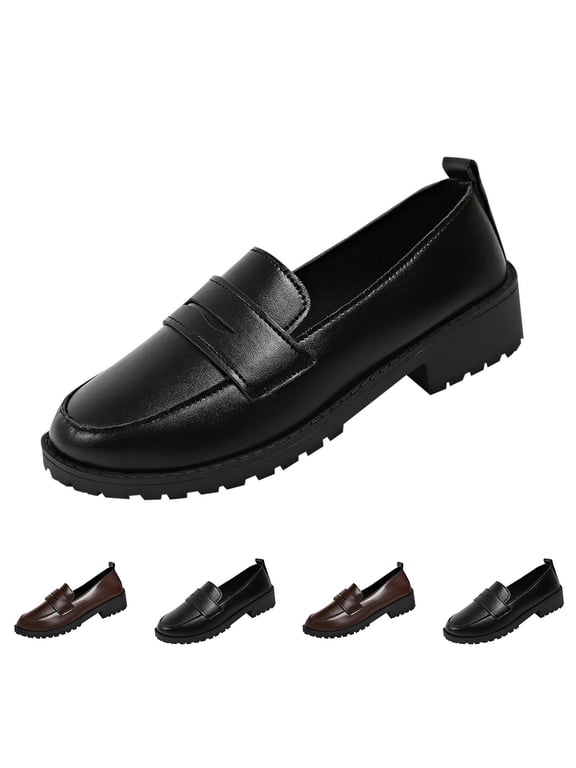 Penny Loafers for Women Business Casual Slip-Ons Loafers Dressy Non Slip Flats Shoes for Work Office Walking Driving