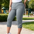 thumbnail image 1 of Purcolt Plus Size Capris for Women High Waisted Stretch Comfy Cropped Casual Sweatpants Yoga Capri Pants with Pockets, 1 of 8