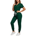 thumbnail image 1 of Purcolt Scrub Sets for Women Stretchy V Neck Tops and Drawstring Tapered Jogger Pants Comfort Medical Uniforms Sets for Nurse Esthetician Workwear, 1 of 5