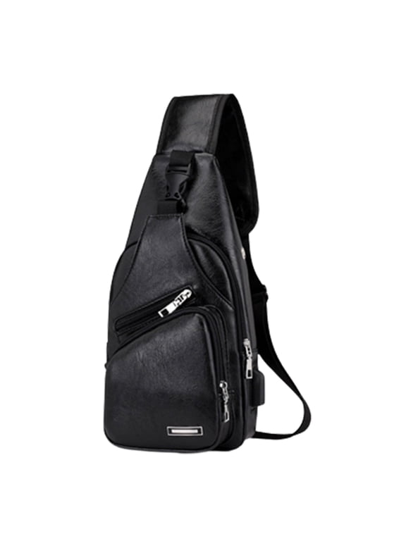 Sling Bag for Men Women Shoulder Backpack Chest Bags Crossbody Daypack with Earphone Hole for Hiking Camping Outdoor Trip