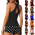 thumbnail image 1 of Purcolt Tankini Swimsuits for Women Quick Dry Polka Point 3 Piece Swim Sets Athletic Tank Tops with Bra and Tummy Control Boyshorts Modest Bathing Suits Swimwear, 1 of 9