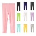thumbnail image 1 of Purcolt Toddler Baby Girls School Uniform Pants Kids Clothes Stretchy Soft Cotton Tights Pants Footless Leggings 2-8 Years, 1 of 2