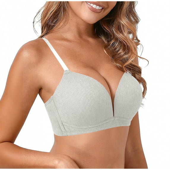Purcolt Wirefree Bras for Womens Comfort Full Coverage Spaghetti Strap Bras Breathable Lightly Lingerie Push Up Minimizer Bras Everyday Sleep Bralettes