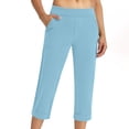 thumbnail image 1 of Purcolt Women's Capri Pants Soft Tummy Control High Waist Workout Sweatpants Summer Causal Cropped Pants Lounge Pants with Pockets, 1 of 8