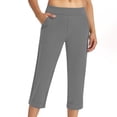 thumbnail image 1 of Purcolt Women's Capri Pants Soft Tummy Control High Waist Workout Sweatpants Summer Causal Cropped Pants Lounge Pants with Pockets, 1 of 8
