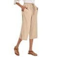 thumbnail image 1 of Purcolt Women's Capri Pants Summer Casual Drawstring Elastic Waist Wide Leg Cropped Pant Lightweight Comfortable Loose Fit Lounge Pants, 1 of 9