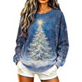 thumbnail image 1 of Purcolt Women's Christmas Sweatshirt Casual Crew Neck Loose Fit Long Sleeve Pullover Tops Ladies Fall Fashion Comfort Sweaters Outfits, 1 of 7