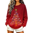thumbnail image 1 of Purcolt Women's Christmas Sweatshirt Casual Crew Neck Loose Fit Long Sleeve Pullover Tops Ladies Fall Fashion Comfort Sweaters Outfits, 1 of 7