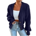 thumbnail image 1 of Purcolt Women's Chunky Knit Open Front Cardigan Sweaters V Neck Button Down Loose Short Cardigan Fall Outerwear Coats, 1 of 6
