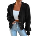 thumbnail image 1 of Purcolt Women's Chunky Knit Open Front Cardigan Sweaters V Neck Button Down Loose Short Cardigan Fall Outerwear Coats, 1 of 6