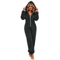 thumbnail image 1 of Purcolt Women's Flannel Fleece Hooded Jumpsuits Casual Long Sleeve Zip-up Onesie Pajamas Winter Warm One Piece Casual Loungewear with Pockets, 1 of 9
