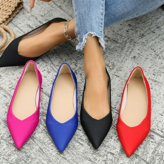 Purcolt Women's Flats Comfortable Dressy Casual Pointed Toe Slip On Ballet Shoes Business Work Office Shoes