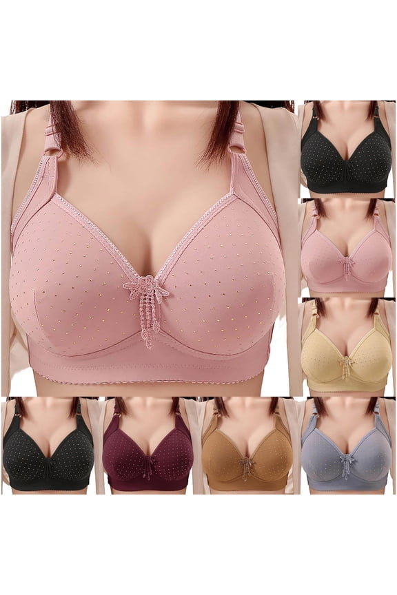Women's Full Coverage Wireless Bra, Comfort & Lift Push Up Bra with Soft Support, No Underwire Everyday T-Shirt Bralettes, 38B-44C