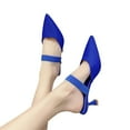 thumbnail image 1 of Purcolt Women's Heeled Sandals Casual Closed Pointed Toe Stilettos Pumps Comfortable Summer Slip on Slippers with Strap, 1 of 8
