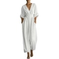 thumbnail image 1 of Purcolt Women's Jumpsuits High Waist Wide Leg Jumpsuit Wrap V Neck Half Sleeve Long Romper Dressy Elegant One Piece Outfit, 1 of 6