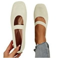 thumbnail image 1 of Purcolt Women's Knit Flats Shoes Breathable Casual Square Toe Summer Ballet Shoes Comfortable Dressy Mary Jane Flats Dailywear Walking Shoes, 1 of 6