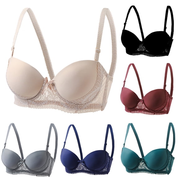 Purcolt Women's Lace Mesh Everyday Bra Underwire Supportive Push Up Bras Breathable Comfort Non Padded T Shirts Bras