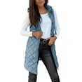 thumbnail image 1 of Purcolt Women's Long Puffer Vest Winter Quilted Sleeveless Hooded Coat Lightweight Full Zip Jackets Outerwear with Pockets, 1 of 8