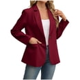 thumbnail image 1 of Purcolt Women's Long Sleeve Blazer Dressy Casual Lapel Collared Single Button Work Office Suit Jacket for Business Wedding Party, 1 of 8