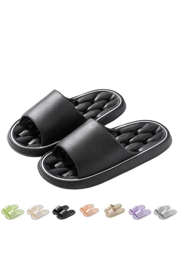 Women's Pillow Slippers Thick Soled Lightweight Shower Shoes with Drain Hole Open Toe EVA Quick Drying Bathroom Slippers