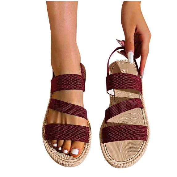 Purcolt Women's Slingback Flat Sandals Casual Open Toe Slip on Strappy Sandals Summer Beach Slippers Shoes for Walking Vacation Party