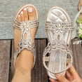 thumbnail image 1 of Purcolt Womens Boho Rhinestone Sandals Dressy Casual Open Toe Strap Flats Sandals Summer Comfortable Bling Dress Sandals, 1 of 9