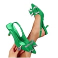 thumbnail image 1 of Purcolt Womens Bow Slingback Pumps Elegant Dressy Closed Pointed Toe Low Heels Business Party Work Dress Shoes, 1 of 7