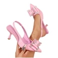 thumbnail image 1 of Purcolt Womens Bow Slingback Pumps Elegant Dressy Closed Pointed Toe Low Heels Business Party Work Dress Shoes, 1 of 7