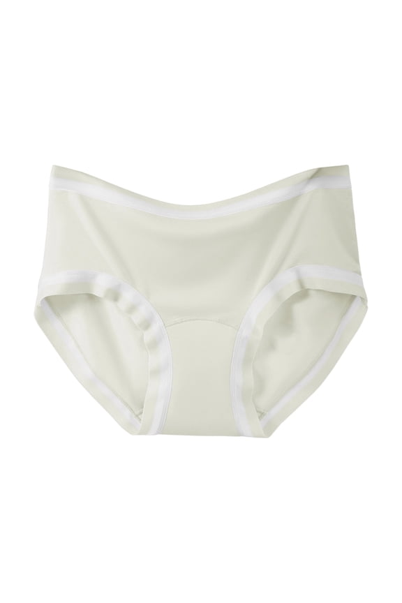 Womens Color Block Seamless String Bikini Panties Comfort Stretchy Cotton Mid Waisted Underwear Lightweight Full Coverage High-Cut Hipster Briefs