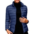 thumbnail image 1 of Purcolt Womens Cropped Puffer Jacket - Quilted Packable Lightweight Winter Coat - Stand Collar Long Sleeve Full Zip Windproof Insulated Snow Coats, 1 of 7