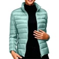 thumbnail image 1 of Purcolt Womens Cropped Puffer Jacket - Quilted Packable Lightweight Winter Coat - Stand Collar Long Sleeve Full Zip Windproof Insulated Snow Coats, 1 of 7