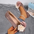 thumbnail image 1 of Purcolt Womens Double Flower Faux Suede Flats Lightweight Casual Round Toe Soft Sole Ballet Shoes Comfort Slip On Dress Shoes for Work Office Walking, 1 of 9
