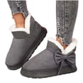 thumbnail image 1 of Purcolt Womens Fleece Lined Ankle Boots Lightweight Casual Boho Round Toe Winter Warm Flat Boots Comfort Thick Sole Non Slip Outdoor Short Booties with Side Bow, 1 of 8