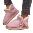 thumbnail image 1 of Purcolt Womens Fleece Lined Ankle Boots Lightweight Casual Boho Round Toe Winter Warm Flat Boots Comfort Thick Sole Non Slip Outdoor Short Booties with Side Bow, 1 of 9