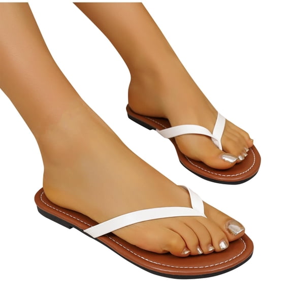 Purcolt Womens Flip Flops Summer Casual Basic Slip on Flat Slippers Lightweight Comfortable Slim Beach Thongs for Travel Walking Slides