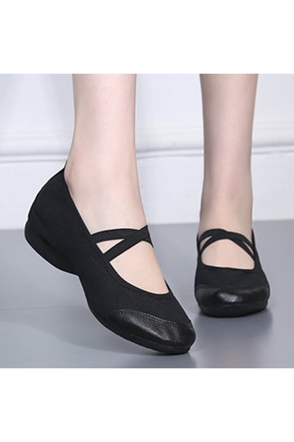 Womens Mary Jane Flat Shoes with Arch Support Comfortable Knit Round Toe Low Heel Ballet Flats Dress Shoes