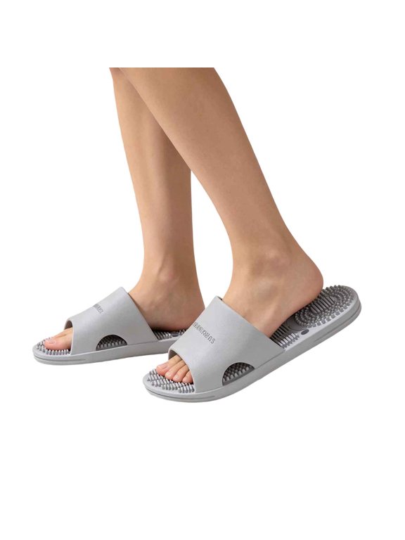 Womens Mens Couples EVA Massage Slide Sandals Lightweight Comfort Cut-out Wide Band Open Toe Non Slip Waterproof Slippers for Indoor Shower House