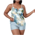 thumbnail image 1 of Purcolt Womens Plus Sizes Hawaiian Tankini Swimsuits Retro Two Piece Tummy Control Bathing Suit Slimming Swimwear with Shorts, 1 of 6