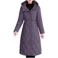 thumbnail image 1 of Purcolt Womens Quilted Hooded Puffer Jackets Dressy Casual Drawstring Waist Winter Thermal Coats Windproof Waterproof Mid-Length Outerwear with Pockets, 1 of 9