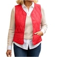 thumbnail image 1 of Purcolt Womens Quilted Padded Puffer Vest Lightweight Casual Collarless Sleeveless Snap Button Front Jackets with Pockets, 1 of 7